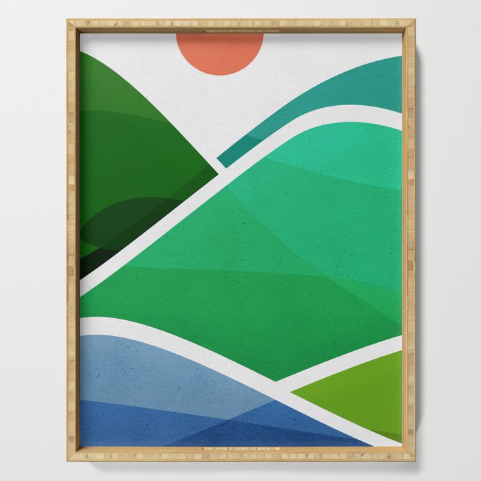 Oahu Shoreline Abstract Landscape Serving Tray Gallery Image 1