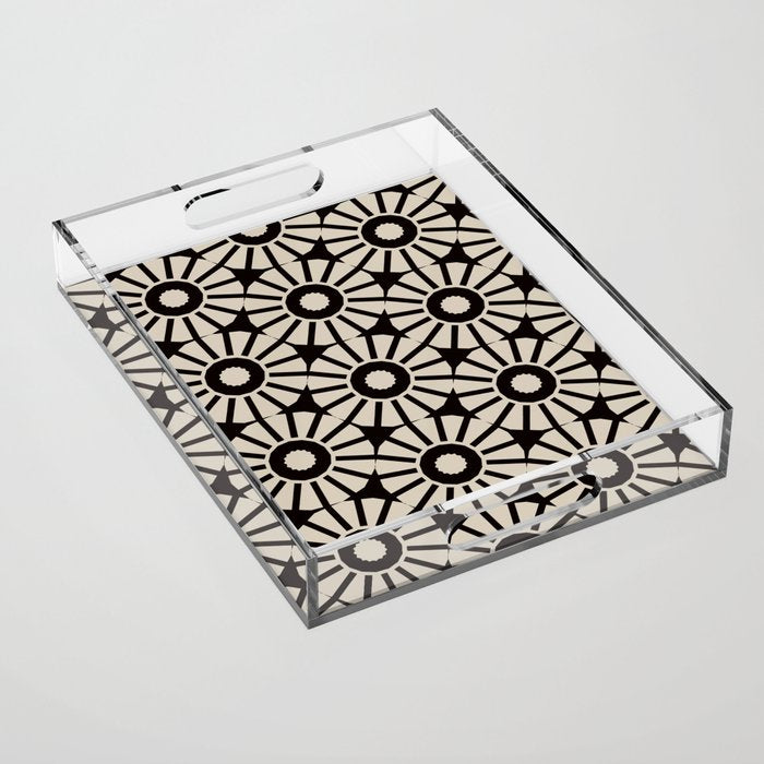 Minimalist Geometric Floral Pattern Acrylic Tray Gallery Image 1