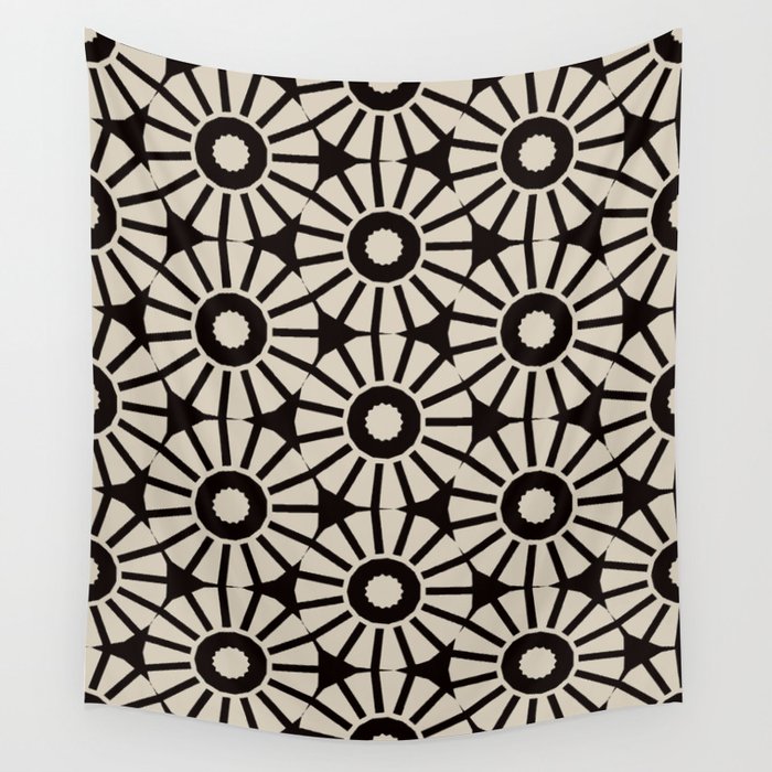 Minimalist Geometric Floral Pattern Wall Tapestry Gallery Image 4