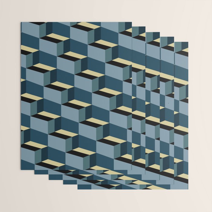 Cuboid Mid Century Abstract Shapes Pattern III Wrapping Paper Gallery Image 3