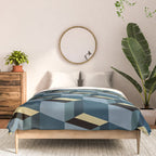 Cuboid Mid Century Abstract Shapes Pattern III Comforter Gallery Image 3