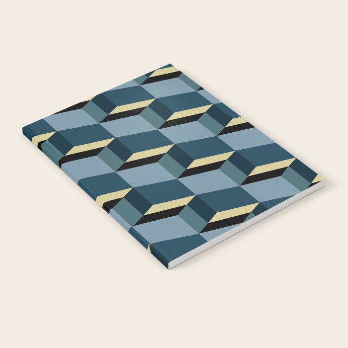 Cuboid Mid Century Abstract Shapes Pattern III Notebook Gallery Image 2