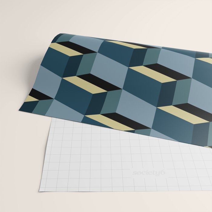 Cuboid Mid Century Abstract Shapes Pattern III Wrapping Paper Gallery Image 2