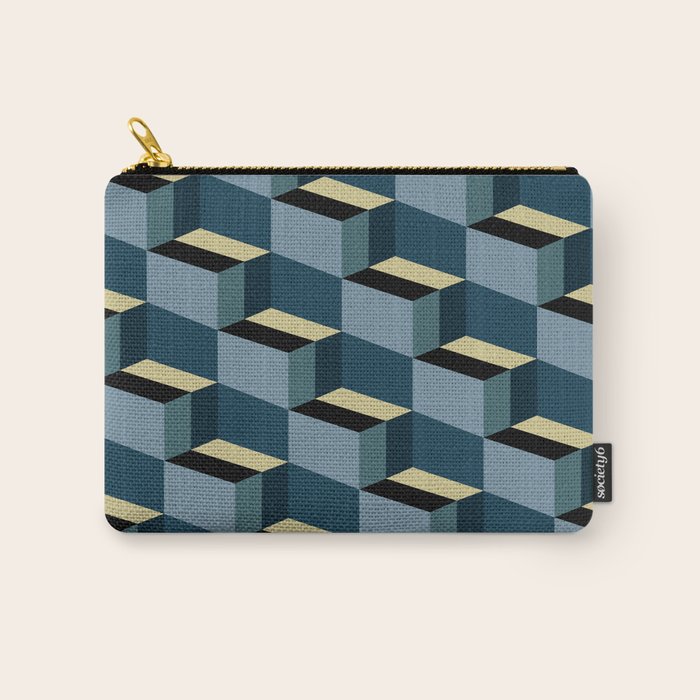 Cuboid Mid Century Abstract Shapes Pattern III Carry All Pouch Gallery Image 1
