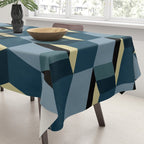 Cuboid Mid Century Abstract Shapes Pattern III Tablecloth Gallery Image 3