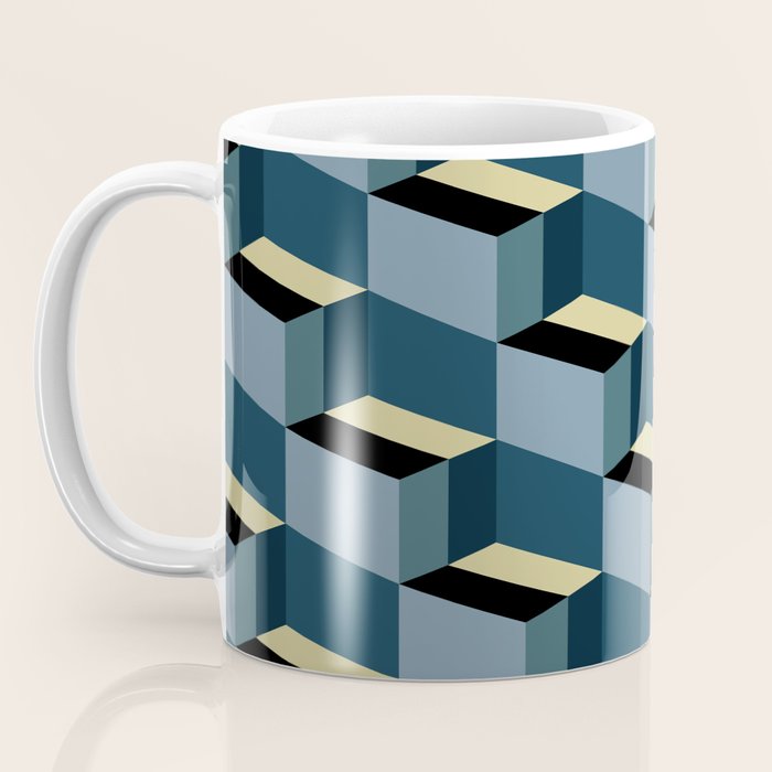 Cuboid Mid Century Abstract Shapes Pattern III Coffee Mug Gallery Image 3
