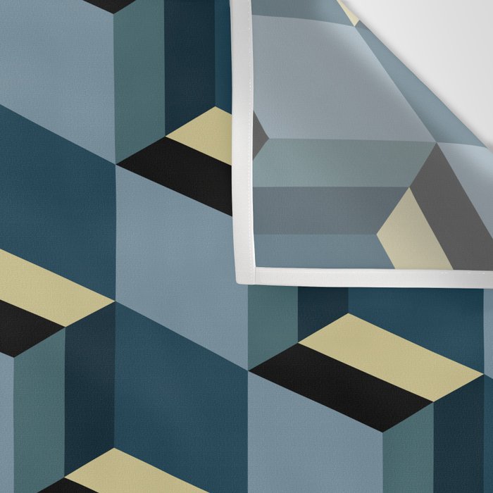 Cuboid Mid Century Abstract Shapes Pattern III Wall Tapestry Gallery Image 3