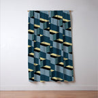 Cuboid Mid Century Abstract Shapes Pattern III Window Curtain Gallery Image 3
