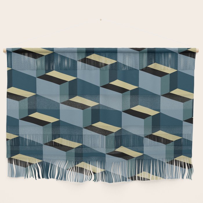 Cuboid Mid Century Abstract Shapes Pattern III Wall Hanging Gallery Image 1