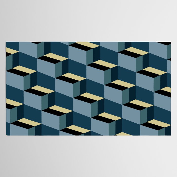 Cuboid Mid Century Abstract Shapes Pattern III Tablecloth Gallery Image 2