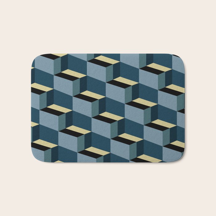 Cuboid Mid Century Abstract Shapes Pattern III Bath Mat Gallery Image 1