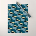 Cuboid Mid Century Abstract Shapes Pattern III Wrapping Paper Gallery Image 1