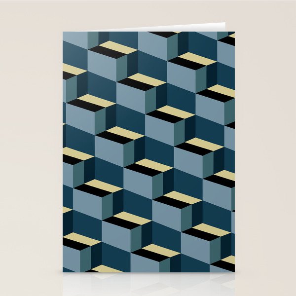 Cuboid Mid Century Abstract Shapes Pattern III Stationery Card Gallery Image 2