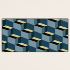 Cuboid Mid Century Abstract Shapes Pattern III Desk Mat Gallery Image 3