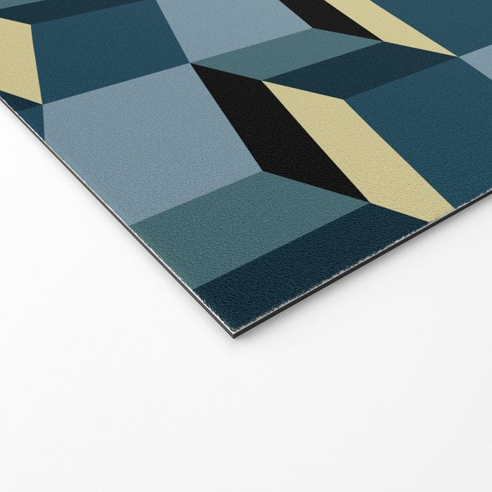 Cuboid Mid Century Abstract Shapes Pattern III Welcome Mat Gallery Image 2