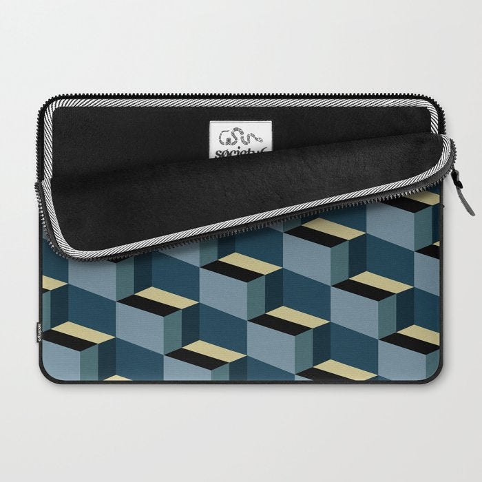 Cuboid Mid Century Abstract Shapes Pattern III Laptop Sleeve Gallery Image 2