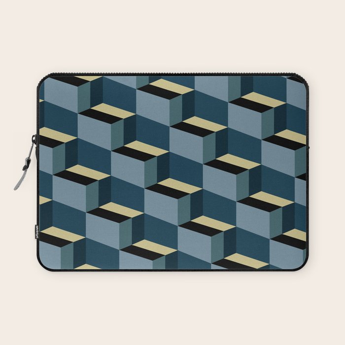 Cuboid Mid Century Abstract Shapes Pattern III Laptop Sleeve Gallery Image 1