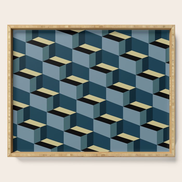 Cuboid Mid Century Abstract Shapes Pattern III Serving Tray Gallery Image 1
