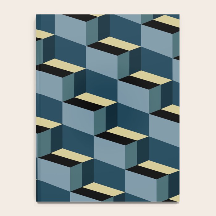 Cuboid Mid Century Abstract Shapes Pattern III Notebook Gallery Image 4