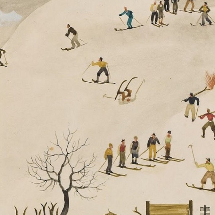 The Practice Slope winter skiing landscape painting by Franz Sedlacek  Coffee Mug Gallery Image 2