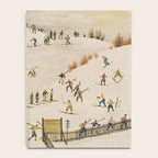 The Practice Slope winter skiing landscape painting by Franz Sedlacek  Notebook Gallery Image 4