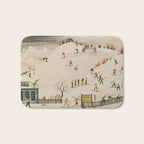 The Practice Slope winter skiing landscape painting by Franz Sedlacek  Bath Mat Gallery Image 1