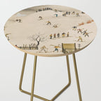 The Practice Slope winter skiing landscape painting by Franz Sedlacek  Side Table Gallery Image 2
