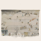 The Practice Slope winter skiing landscape painting by Franz Sedlacek  Wall Hanging Gallery Image 1