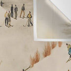The Practice Slope winter skiing landscape painting by Franz Sedlacek  Wall Tapestry Gallery Image 3
