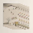 The Practice Slope winter skiing landscape painting by Franz Sedlacek  Wrapping Paper Gallery Image 3