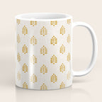 block print palm in golden on natural Coffee Mug Gallery Image 1