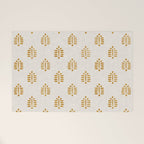 block print palm in golden on natural Welcome Mat Gallery Image 1