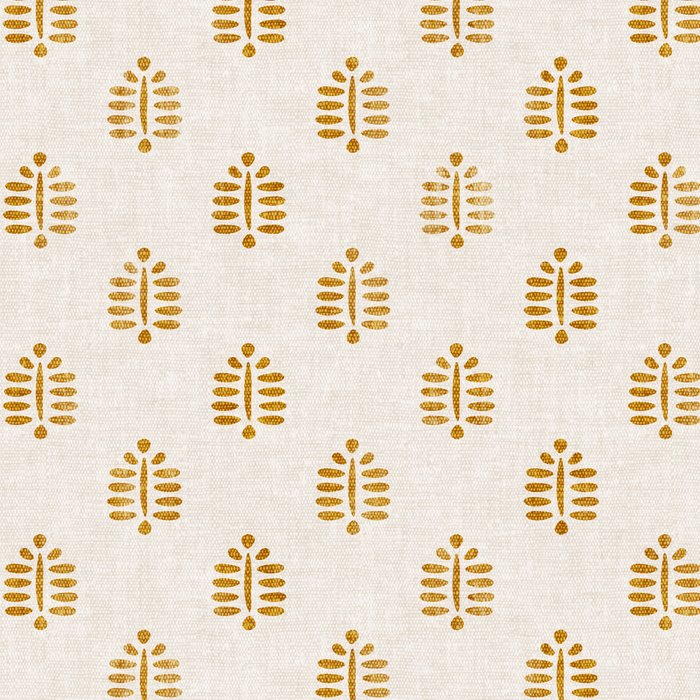 block print palm in golden on natural Coffee Mug Gallery Image 2