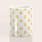 block print palm in golden on natural Coffee Mug Gallery Image 4