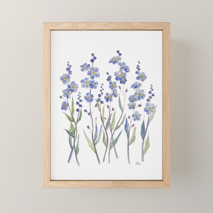 Blue Forget Me Not Blooms Mini Art Print Gallery Image 1