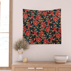 Tiger Lily - Orange Green Wall Tapestry Gallery Image 2