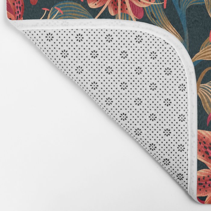 Tiger Lily - Orange Green Bath Mat Gallery Image 2