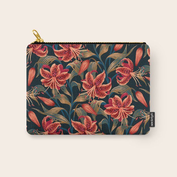 Tiger Lily - Orange Green Carry All Pouch Gallery Image 1