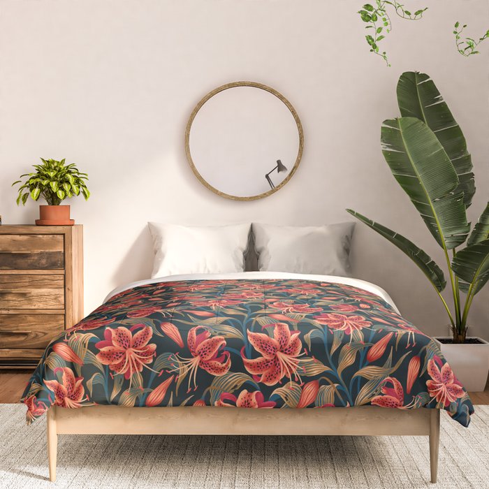 Tiger Lily - Orange Green Comforter Gallery Image 3