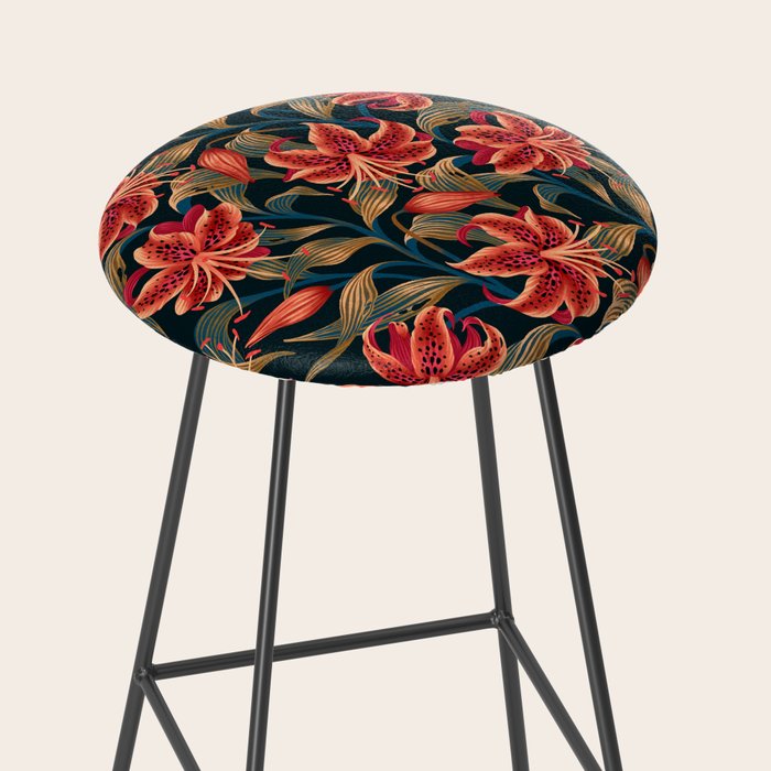 Tiger Lily - Orange Green Stool Gallery Image 2