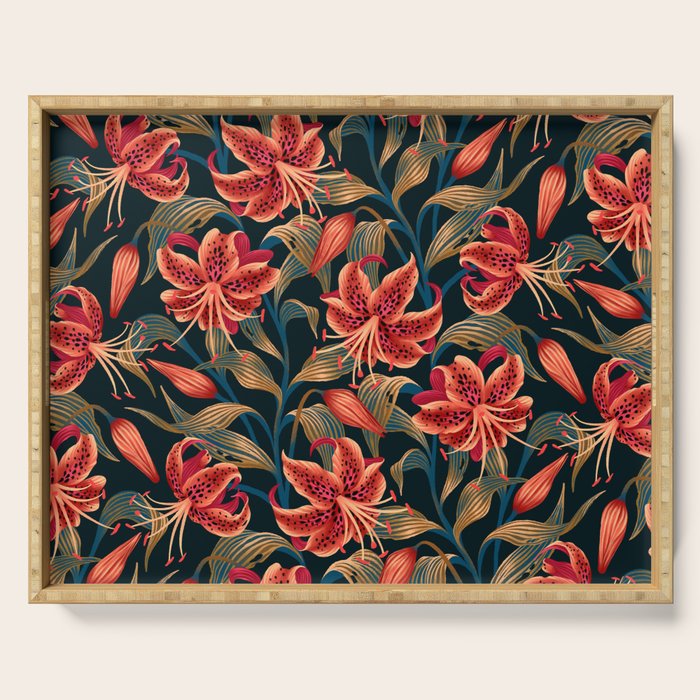 Tiger Lily - Orange Green Serving Tray Gallery Image 1