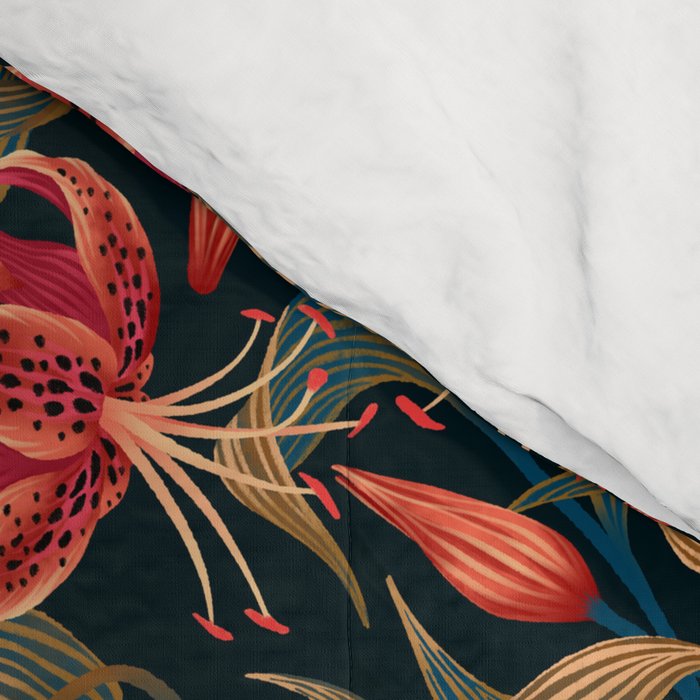 Tiger Lily - Orange Green Comforter Gallery Image 4
