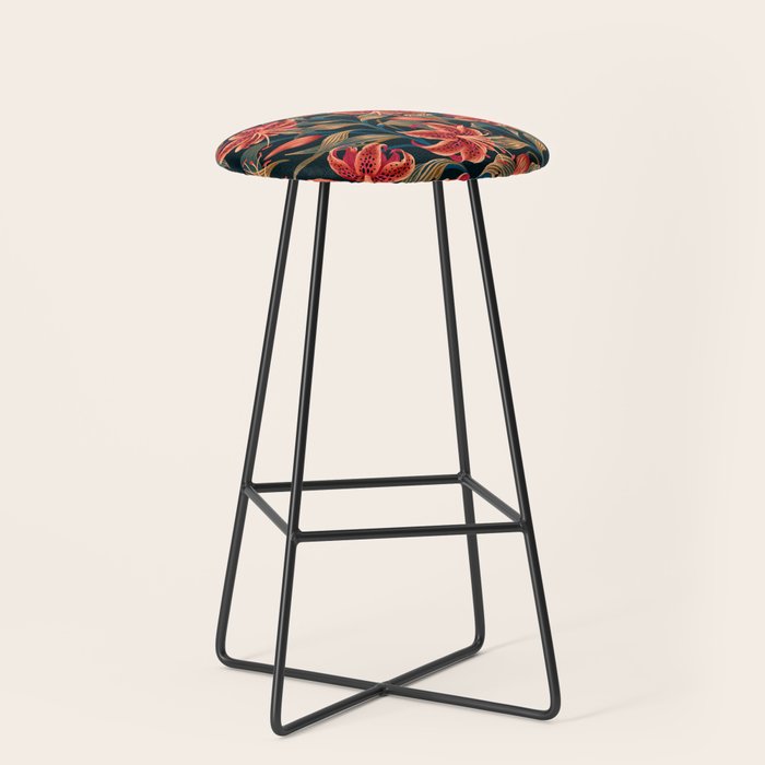 Tiger Lily - Orange Green Stool Gallery Image 1