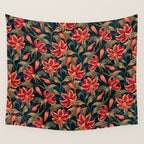 Tiger Lily - Orange Green Wall Tapestry Gallery Image 4