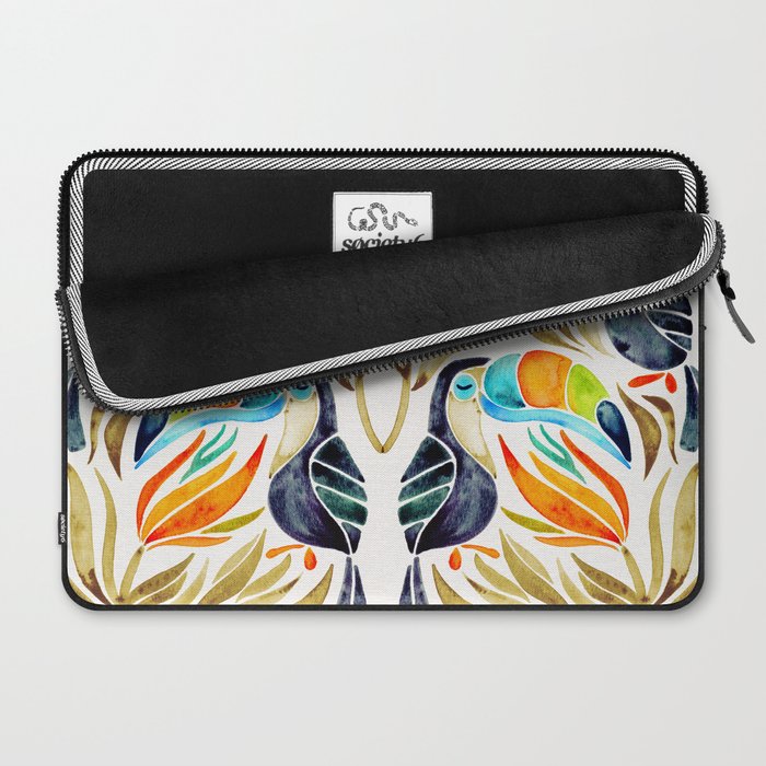 Tropical Toucans - Sepia Palette Laptop Sleeve Gallery Image 2