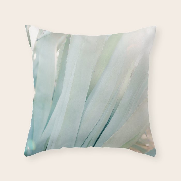 Aloë Vera in the Sun | Italy travel photography on film Throw Pillow Gallery Image 6