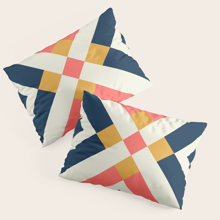 Bold Geometric Quilt Block Pillow Sham Gallery Image 1