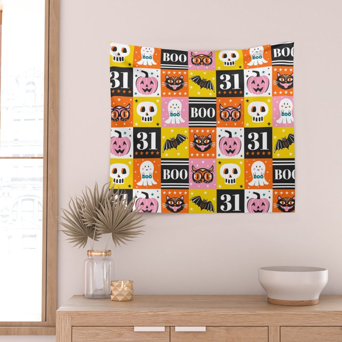 Halloween Block Party Wall Tapestry Gallery Image 2