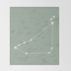 Capricorn Zodiac Star Constellation Line Art Soft Sage Throw Blanket Gallery Image 2