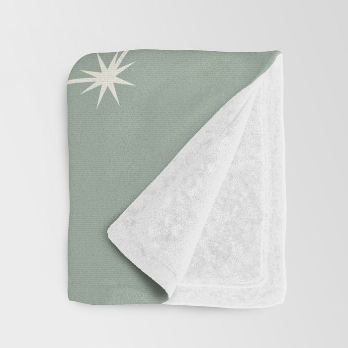 Capricorn Zodiac Star Constellation Line Art Soft Sage Throw Blanket Gallery Image 3